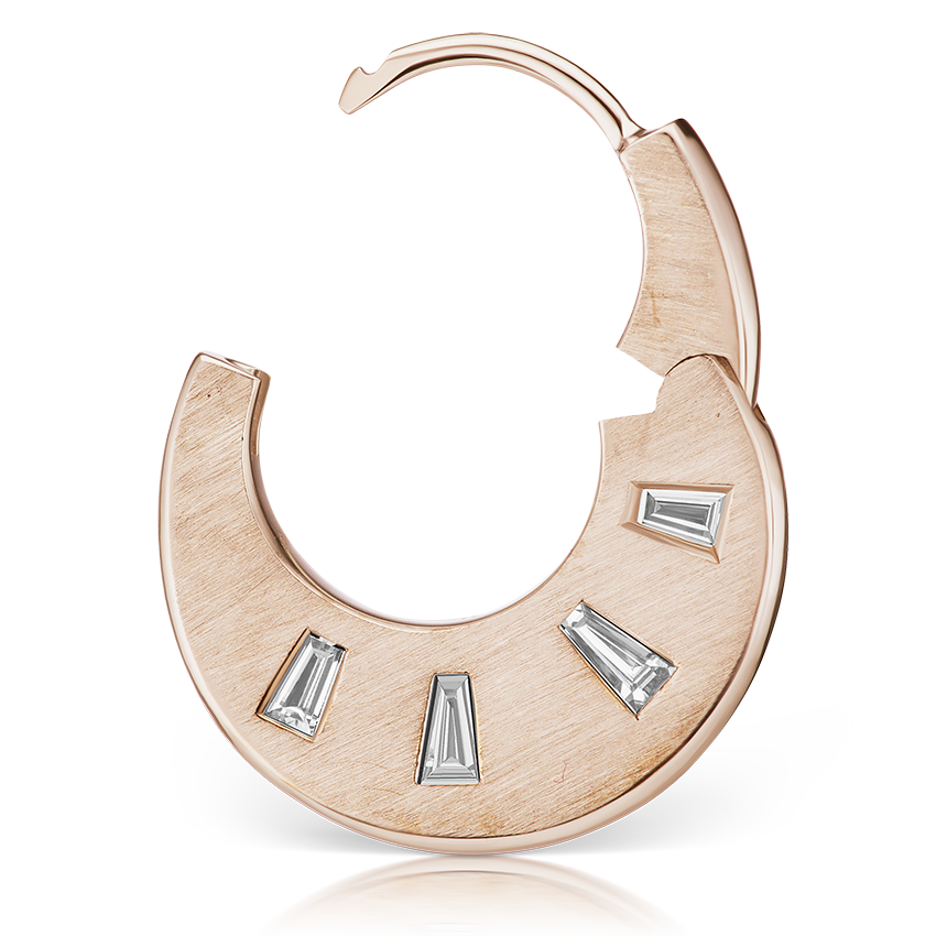 Diamond Crescent Reversible Hoop Earring