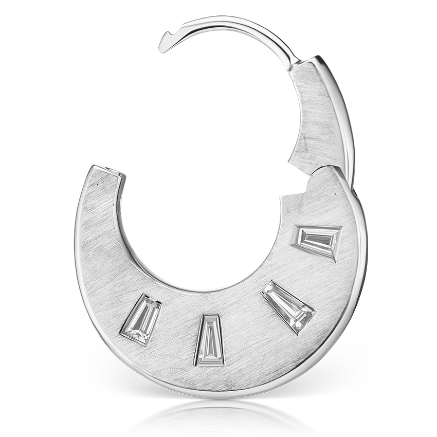 Diamond Crescent Reversible Hoop Earring