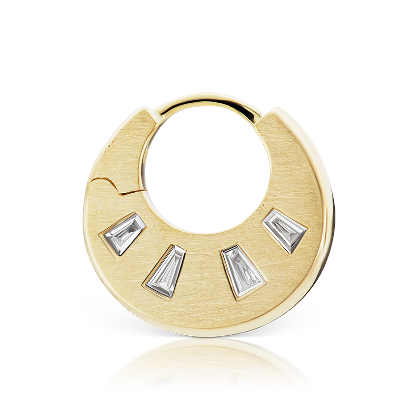 Diamond Crescent Reversible Hoop Earring