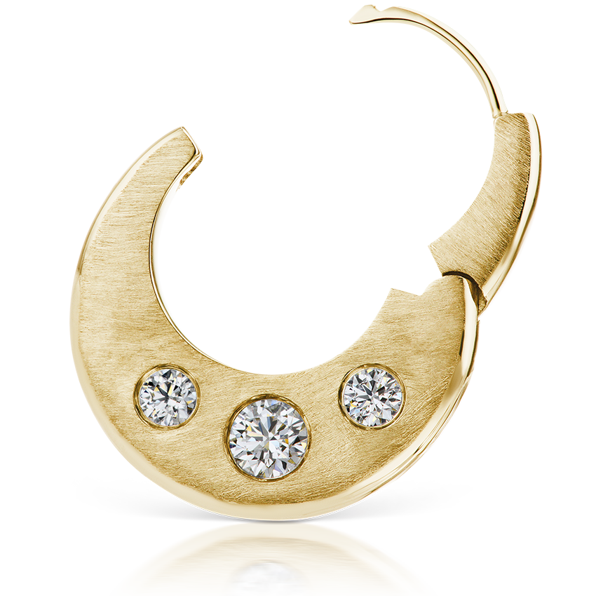 Diamond Crescent Reversible Hoop Earring
