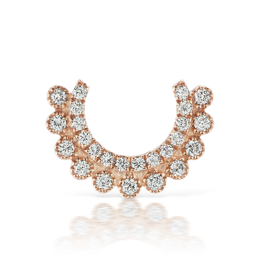 Diamond Demi Apsara Threaded Stud Earring