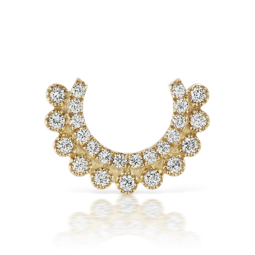 Diamond Demi Apsara Threaded Stud Earring