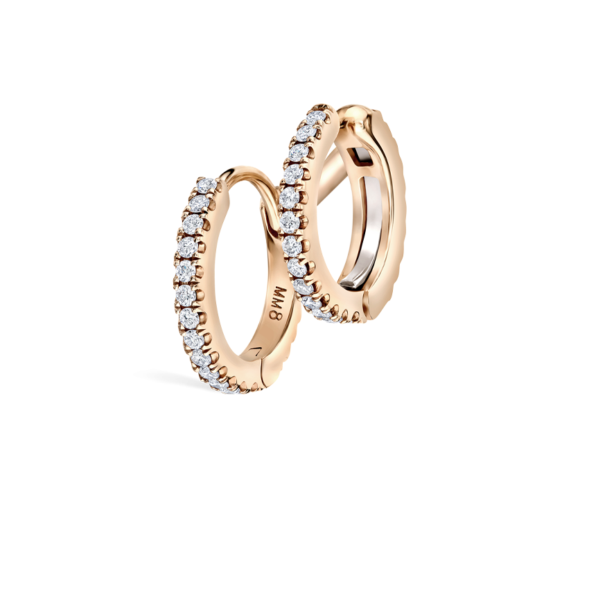Diamond Double Linked Eternity Hoop Earring and Cuff