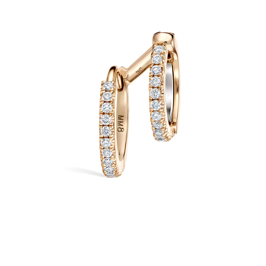 Diamond Double Linked Eternity Hoop Earring and Cuff