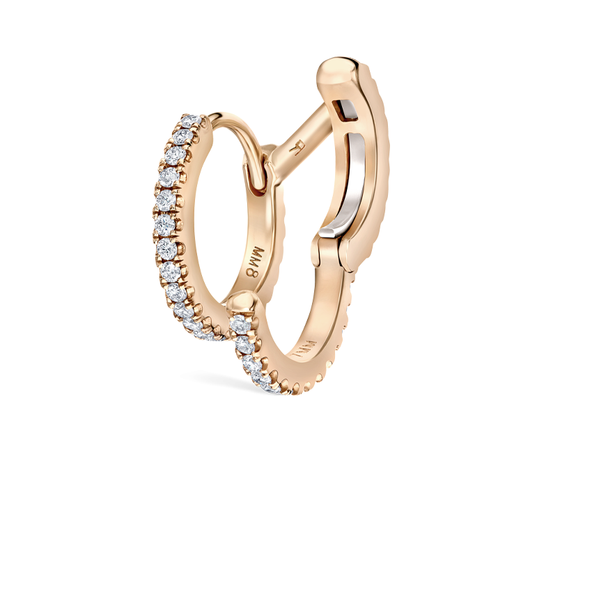 Diamond Double Linked Eternity Hoop Earring and Cuff
