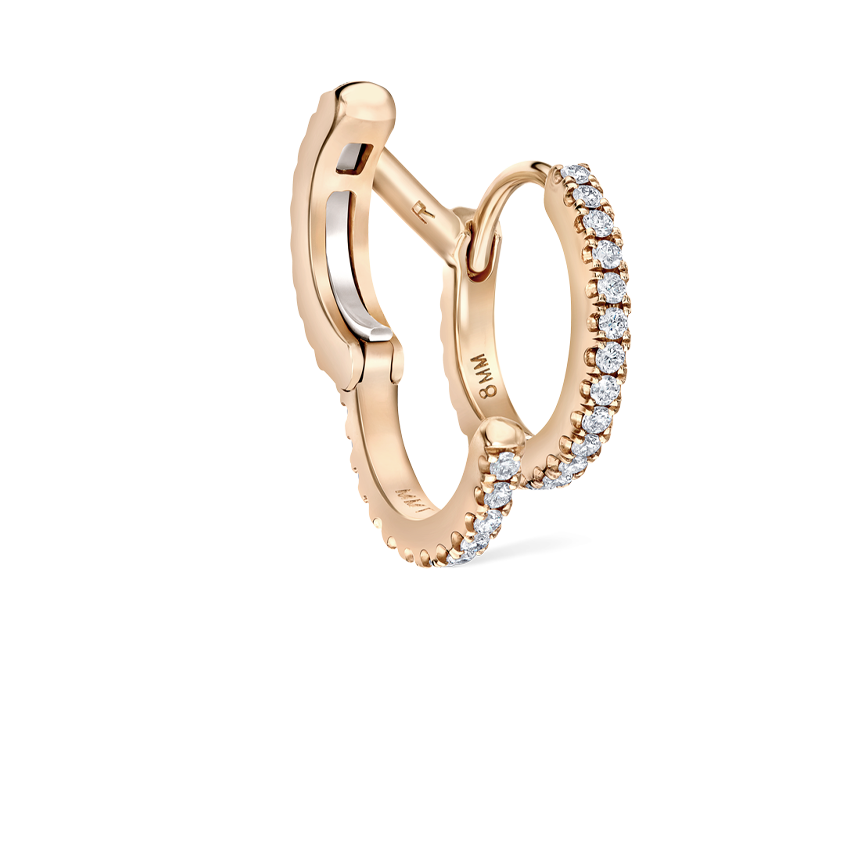 Diamond Double Linked Eternity Hoop Earring and Cuff