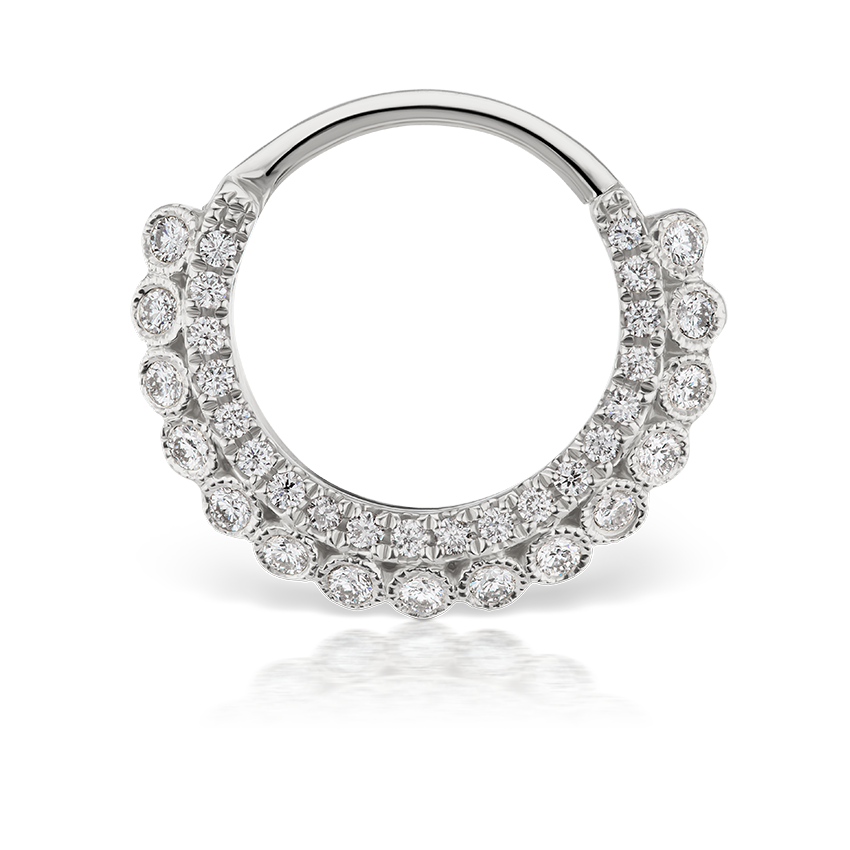 Diamond Double-sided Apsara Hoop Earring