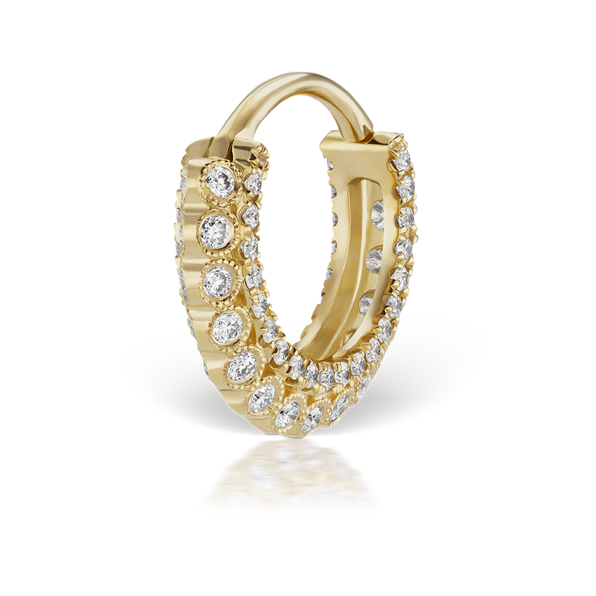 Diamond Double-sided Apsara Hoop Earring