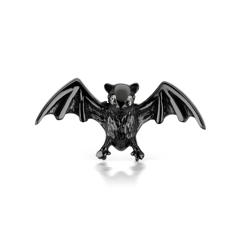 Diamond Eye Bat Threaded Stud Earring With Titanium Backing