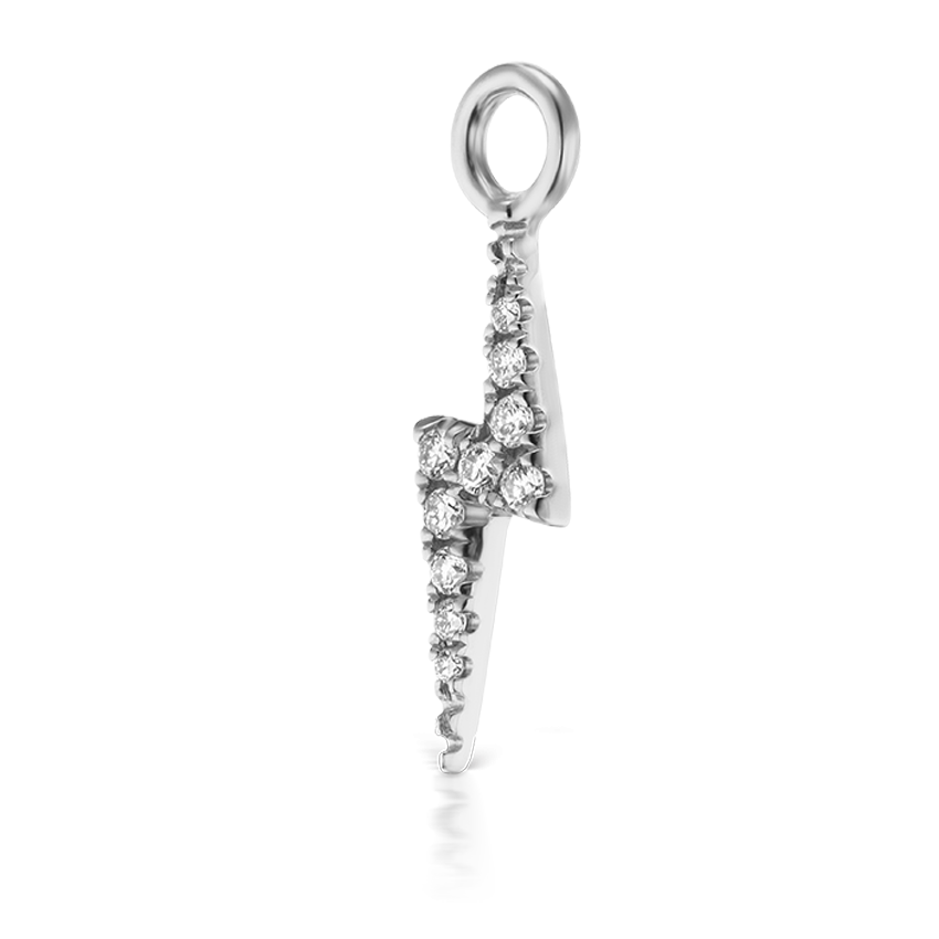 Diamond Lightning Bolt Charm