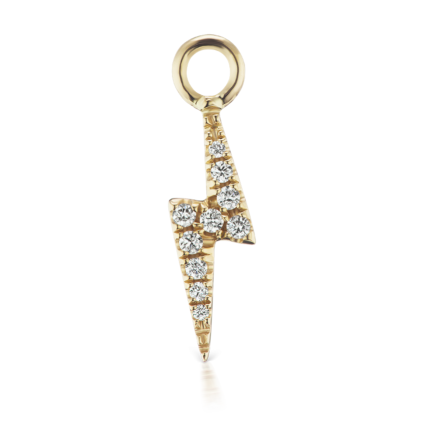 Diamond Lightning Bolt Charm