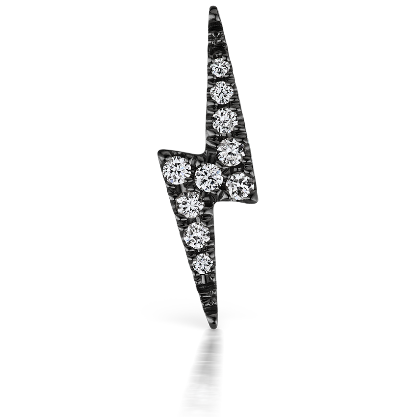 Diamond Lightning Bolt Stud Earring