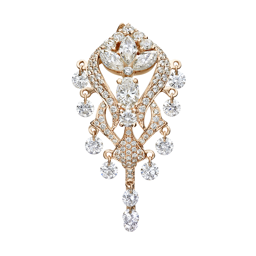 Diamond Lotus Cascade Hoop