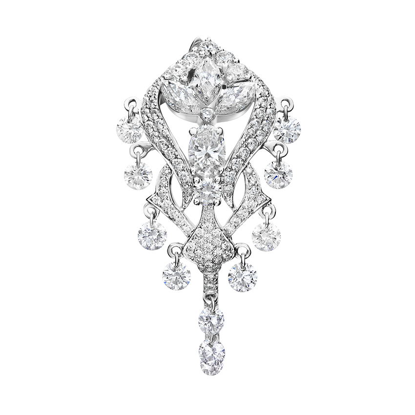 Diamond Lotus Cascade Hoop