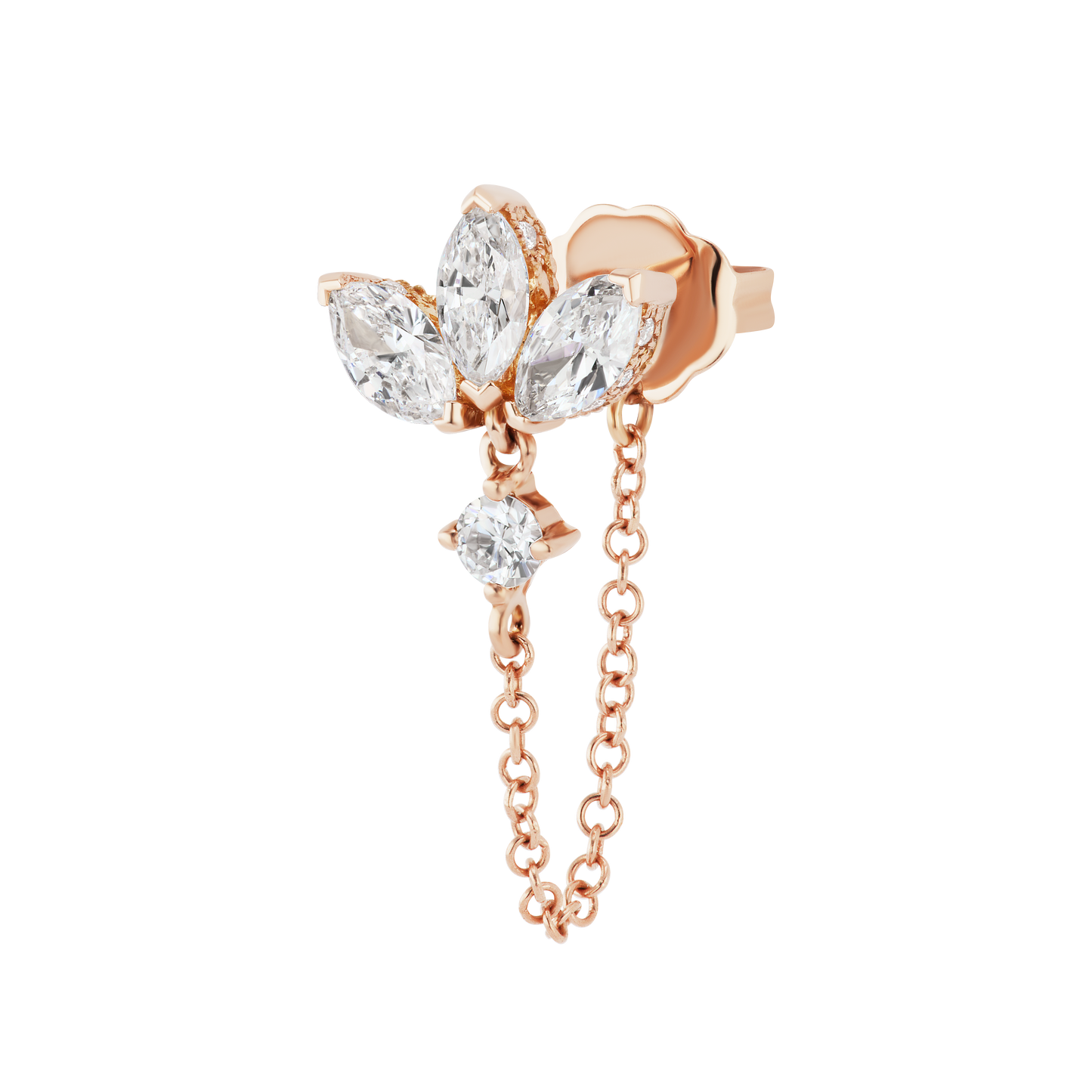 Diamond Lotus Dangle Chain Wrap