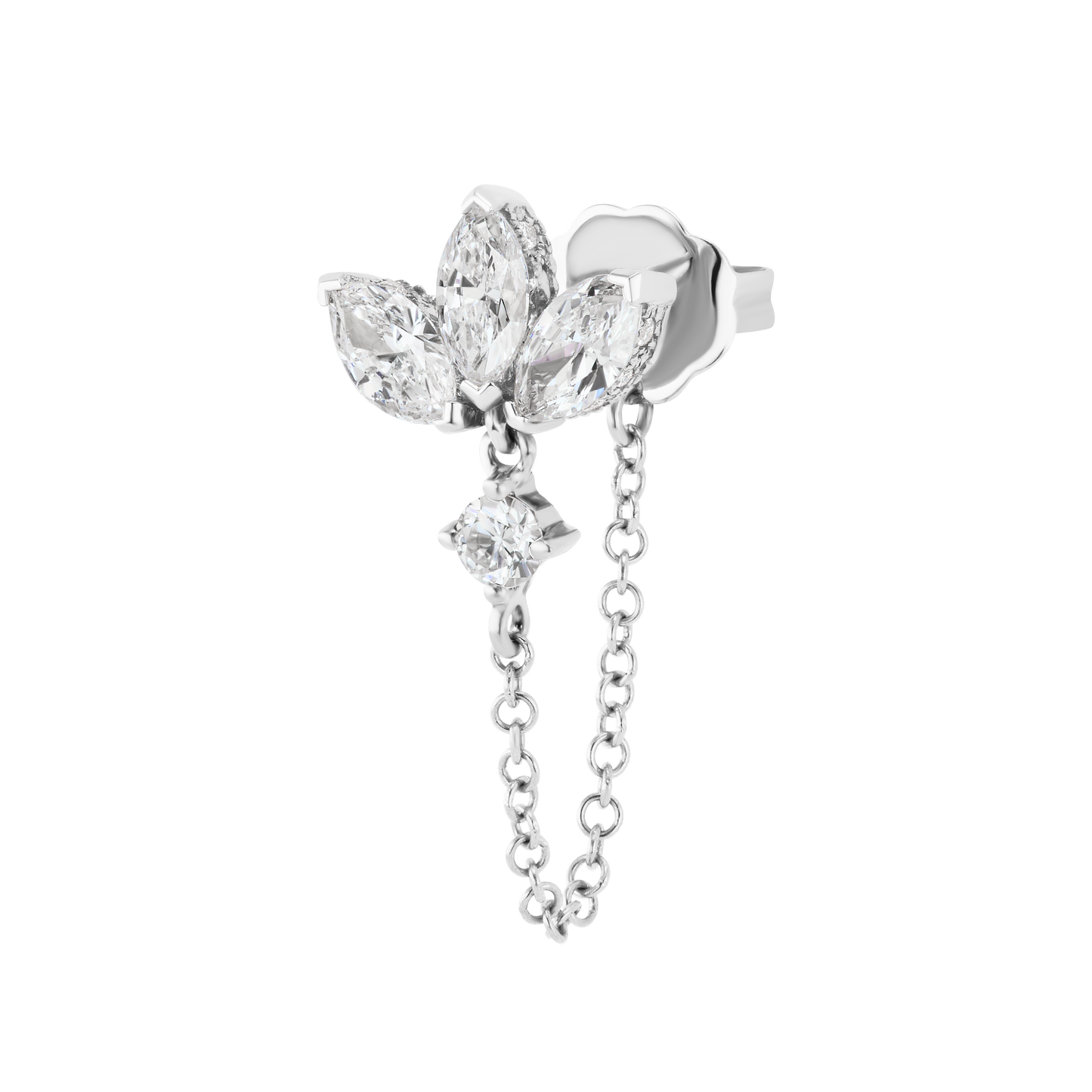 Diamond Lotus Dangle Chain Wrap