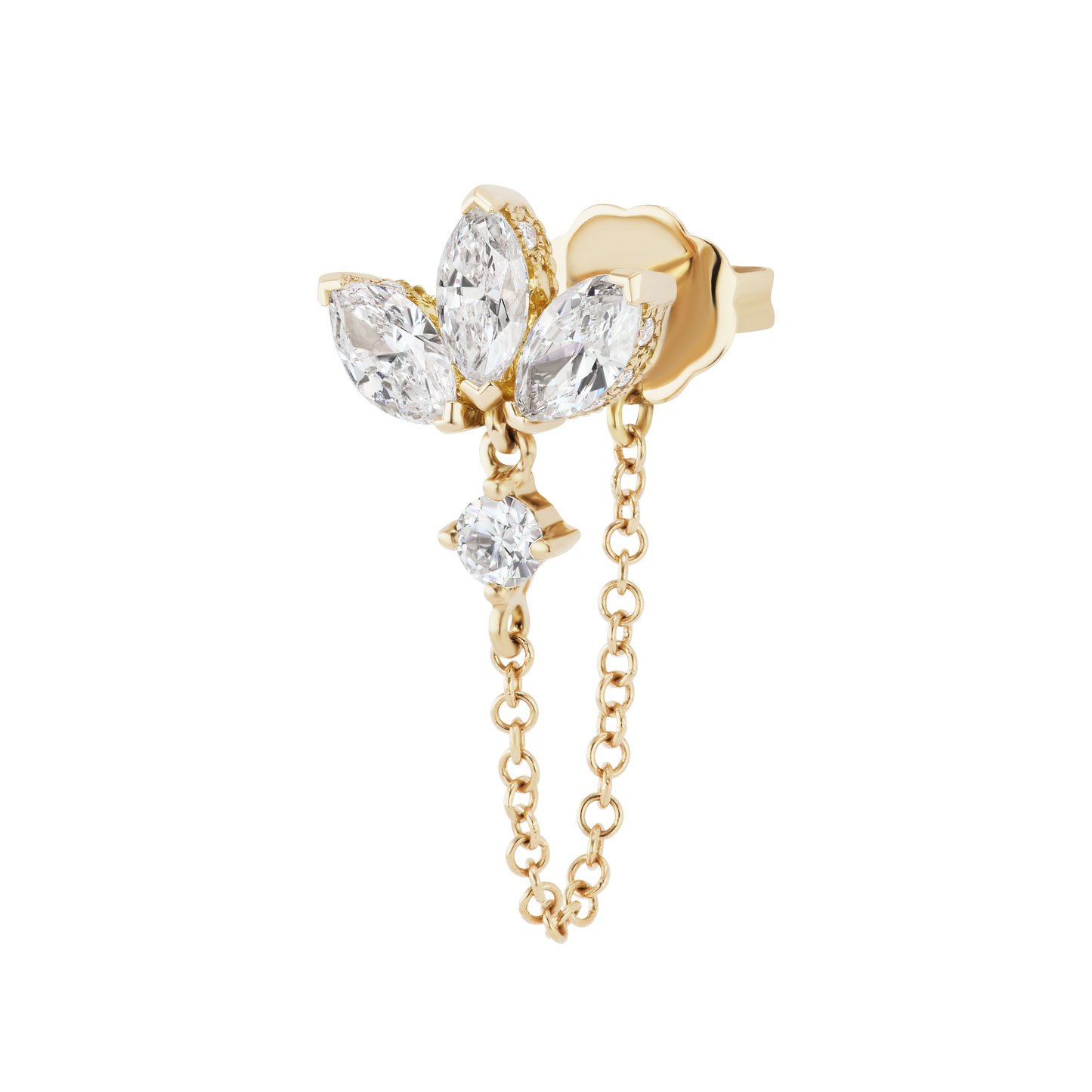 Diamond Lotus Dangle Chain Wrap