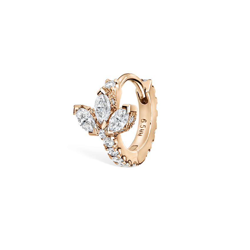 Diamond Lotus Eternity Hoop Earring