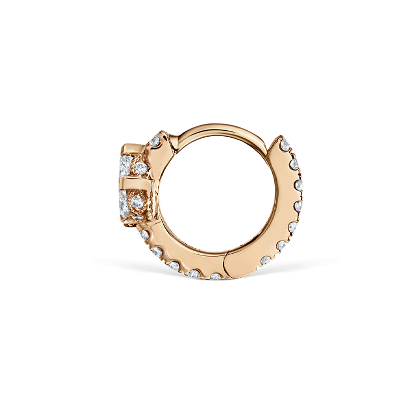 Diamond Lotus Eternity Hoop Earring