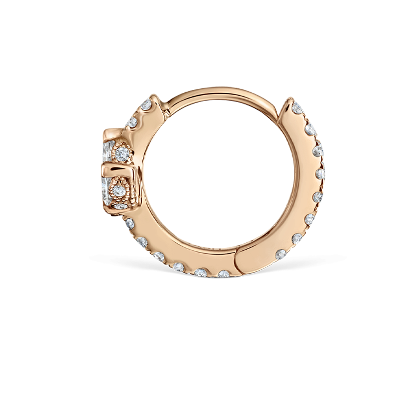 Diamond Lotus Eternity Hoop Earring