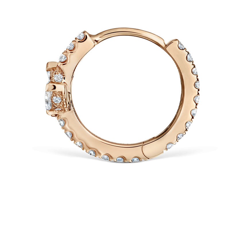 Diamond Lotus Eternity Hoop Earring