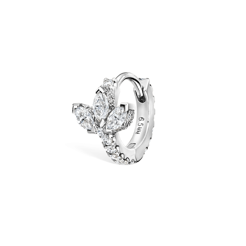 Diamond Lotus Eternity Hoop Earring