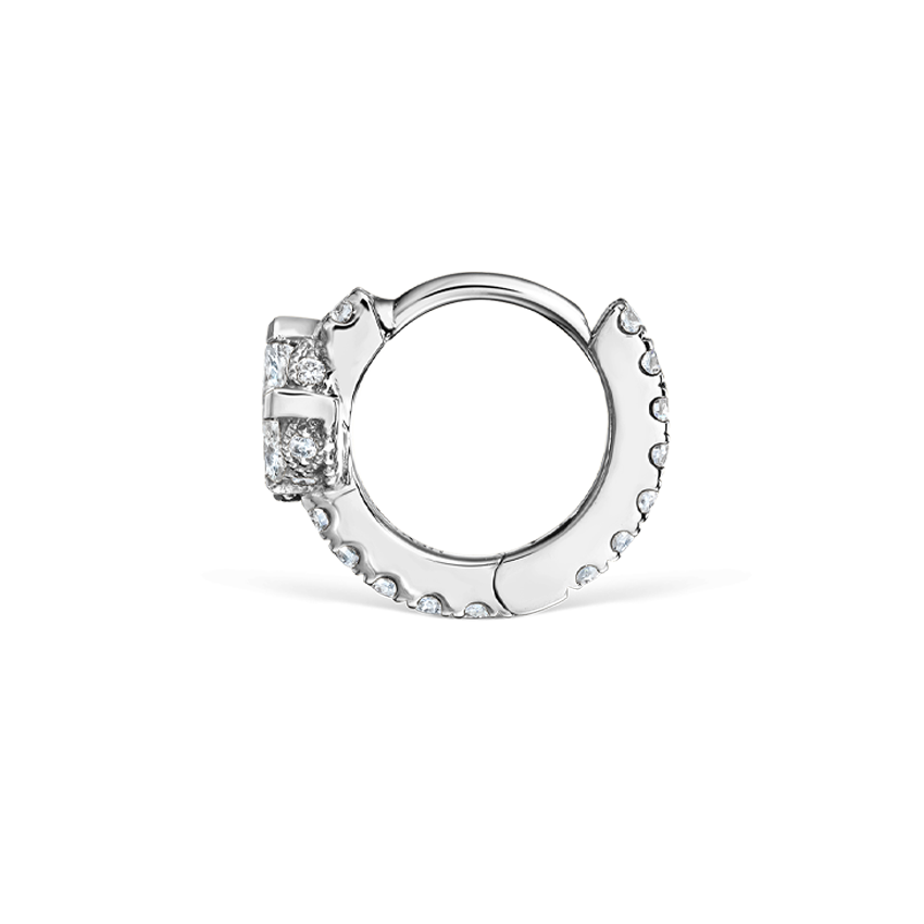 Diamond Lotus Eternity Hoop Earring