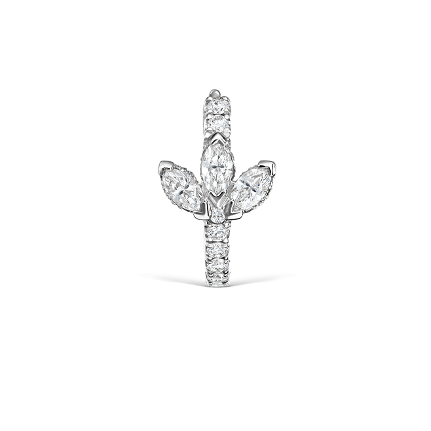 Diamond Lotus Eternity Hoop Earring