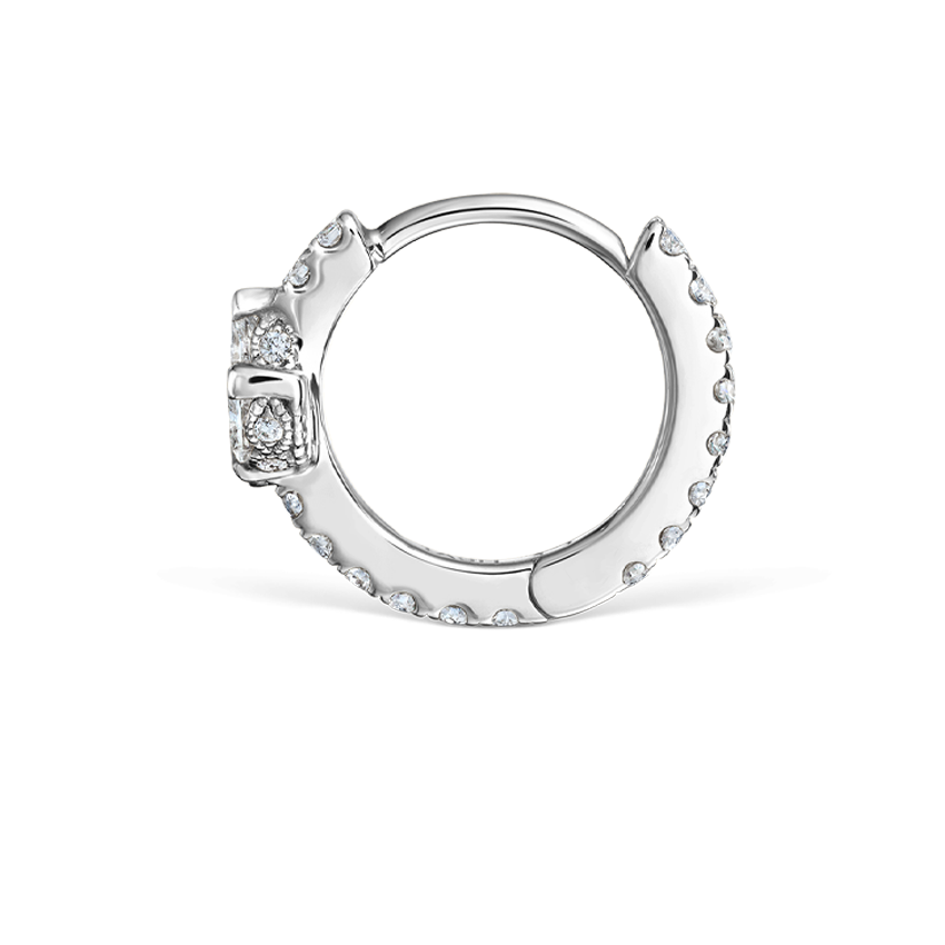 Diamond Lotus Eternity Hoop Earring