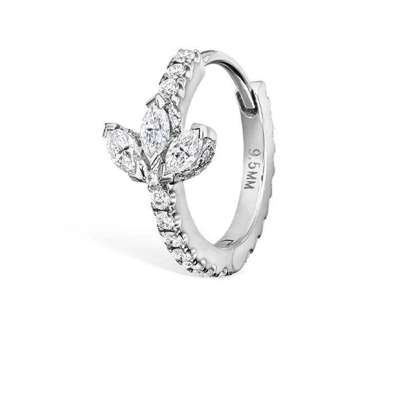 Diamond Lotus Eternity Hoop Earring