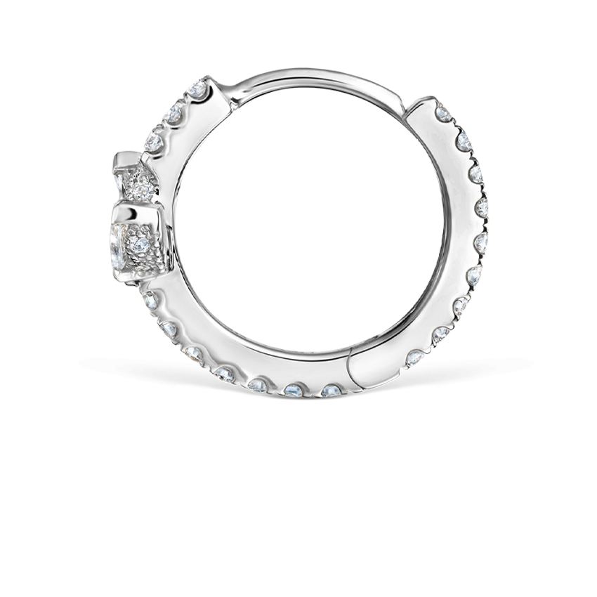 Diamond Lotus Eternity Hoop Earring