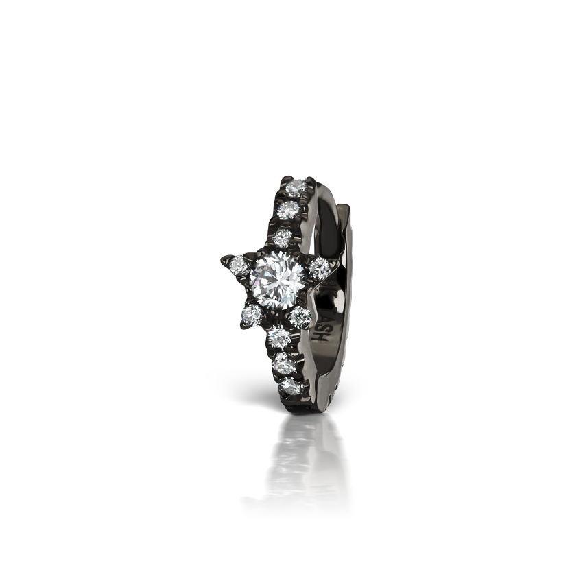 Diamond Star Eternity Hoop Earring