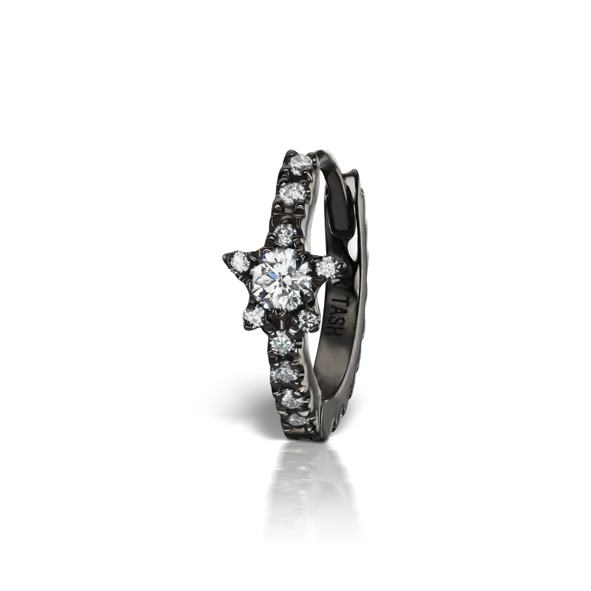 Diamond Star Eternity Hoop Earring
