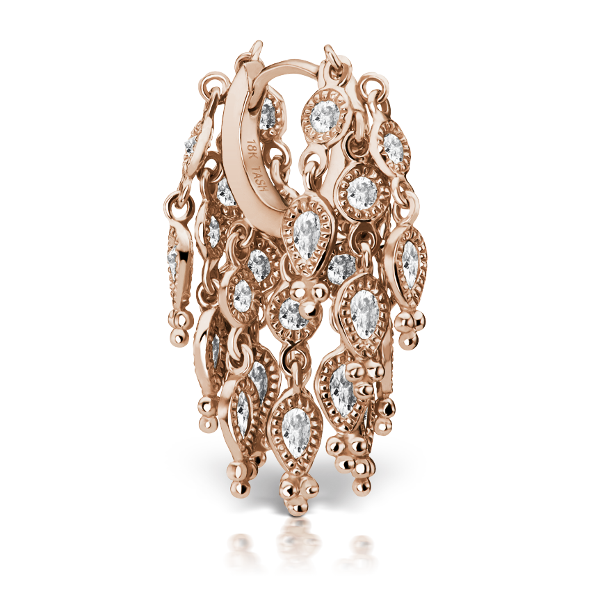 Diamond Tassel Eternity Hoop Earring