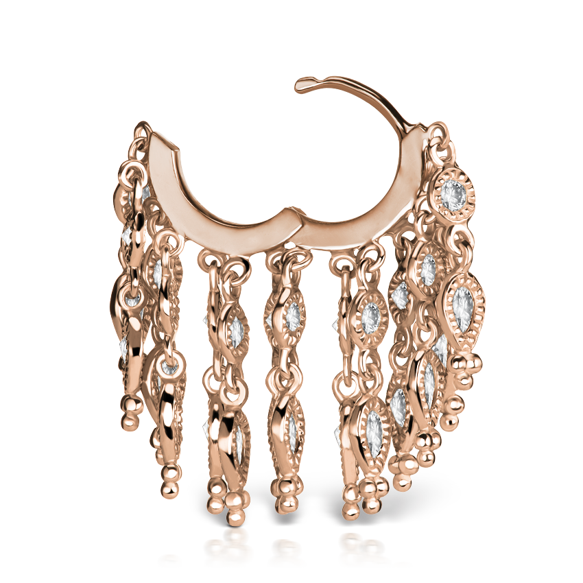Diamond Tassel Eternity Hoop Earring