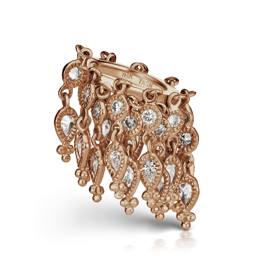 Diamond Tassel Eternity Hoop Earring
