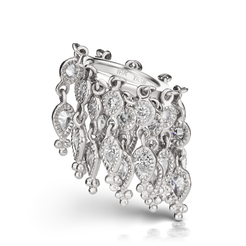 Diamond Tassel Eternity Hoop Earring