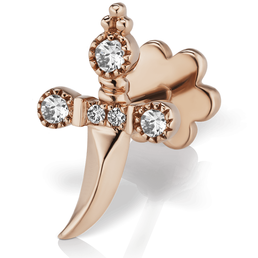 Diamond Trinity Hilt Dagger Threaded Stud