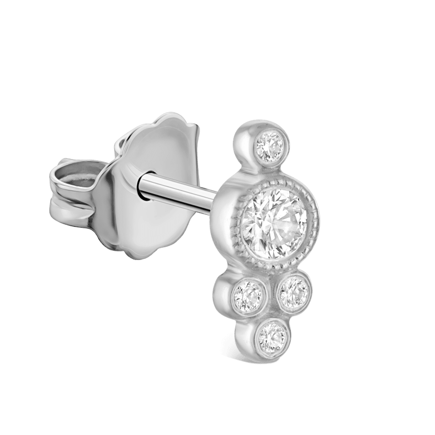 Five Diamond Trinity Stud Earring