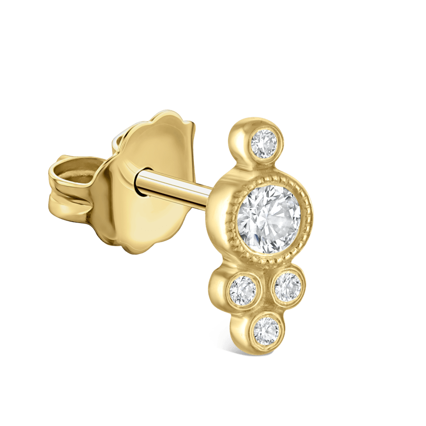Five Diamond Trinity Stud Earring