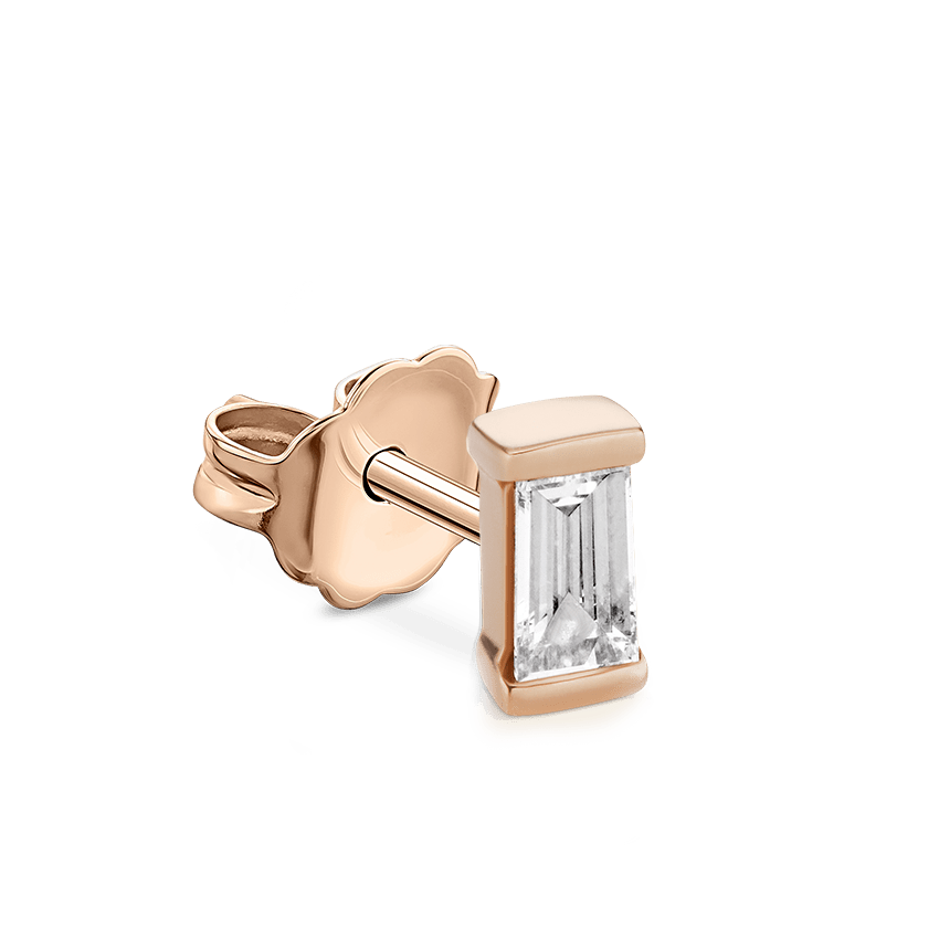 Baguette Diamond Stud Earring
