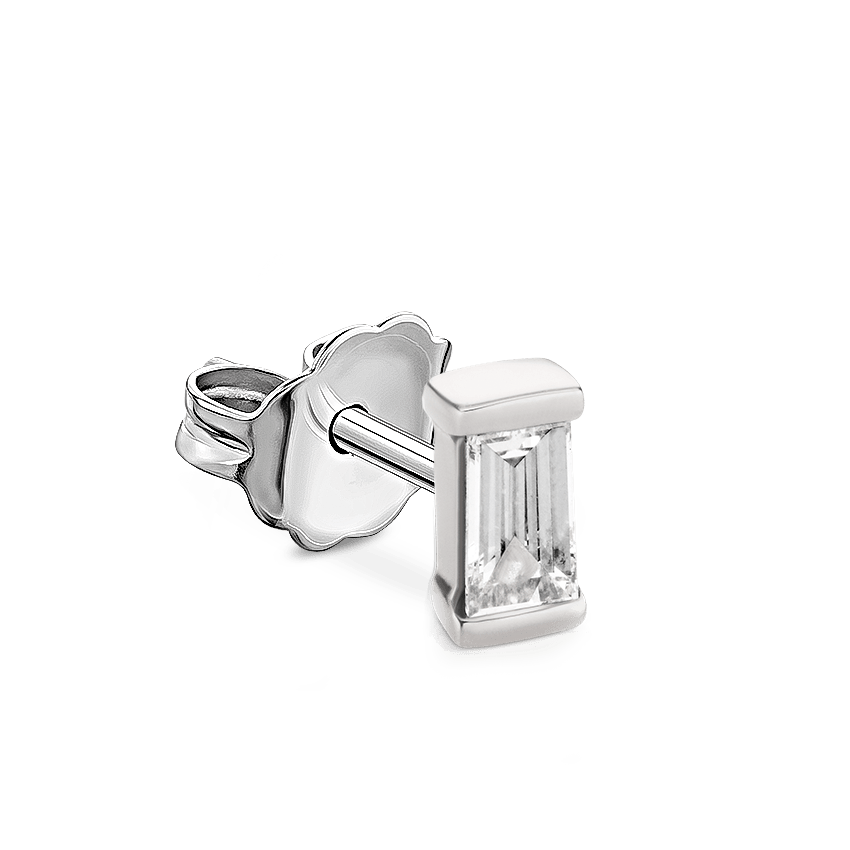 Baguette Diamond Stud Earring