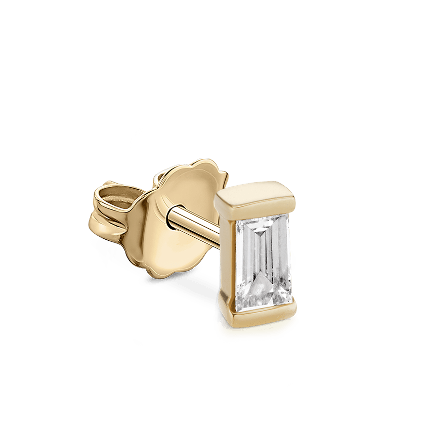 Baguette Diamond Stud Earring