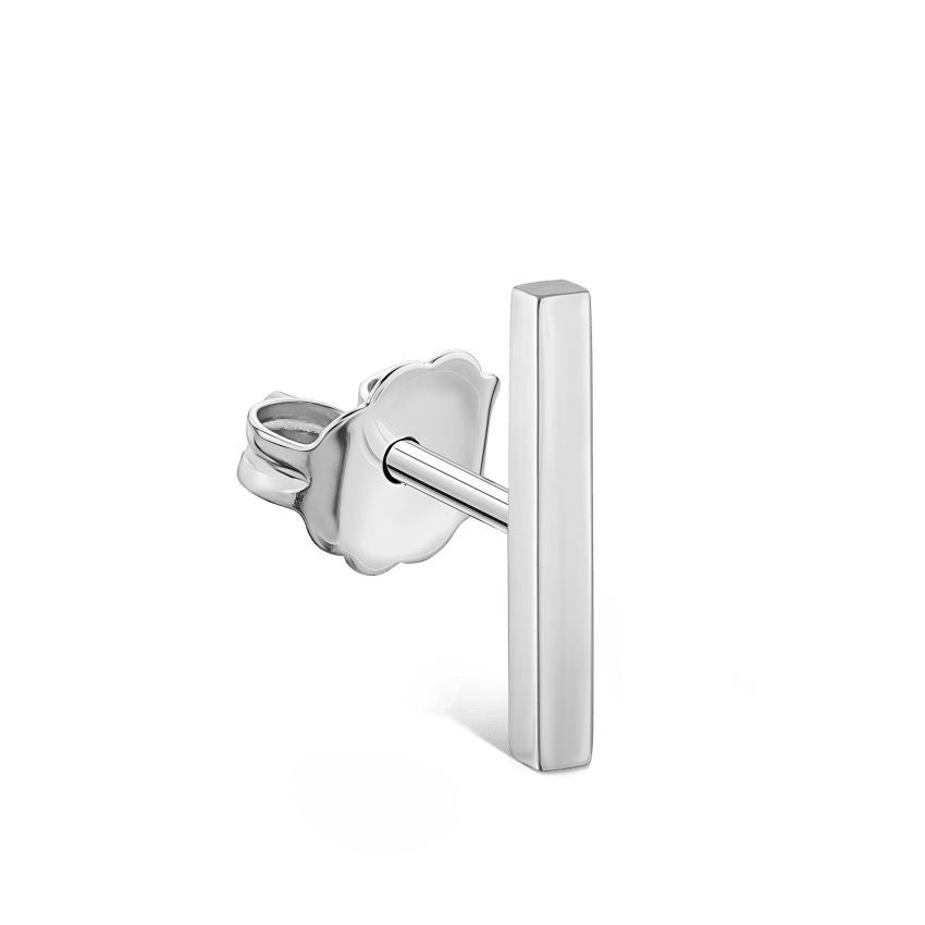 Polished Square Bar Stud Earring