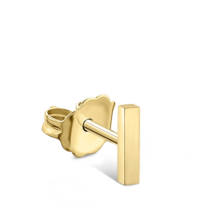 Polished Square Bar Stud Earring