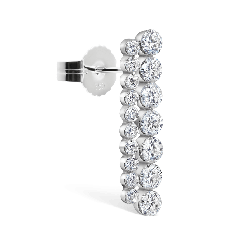 Invisible Set Diamond Apsara Bar Stud Earring