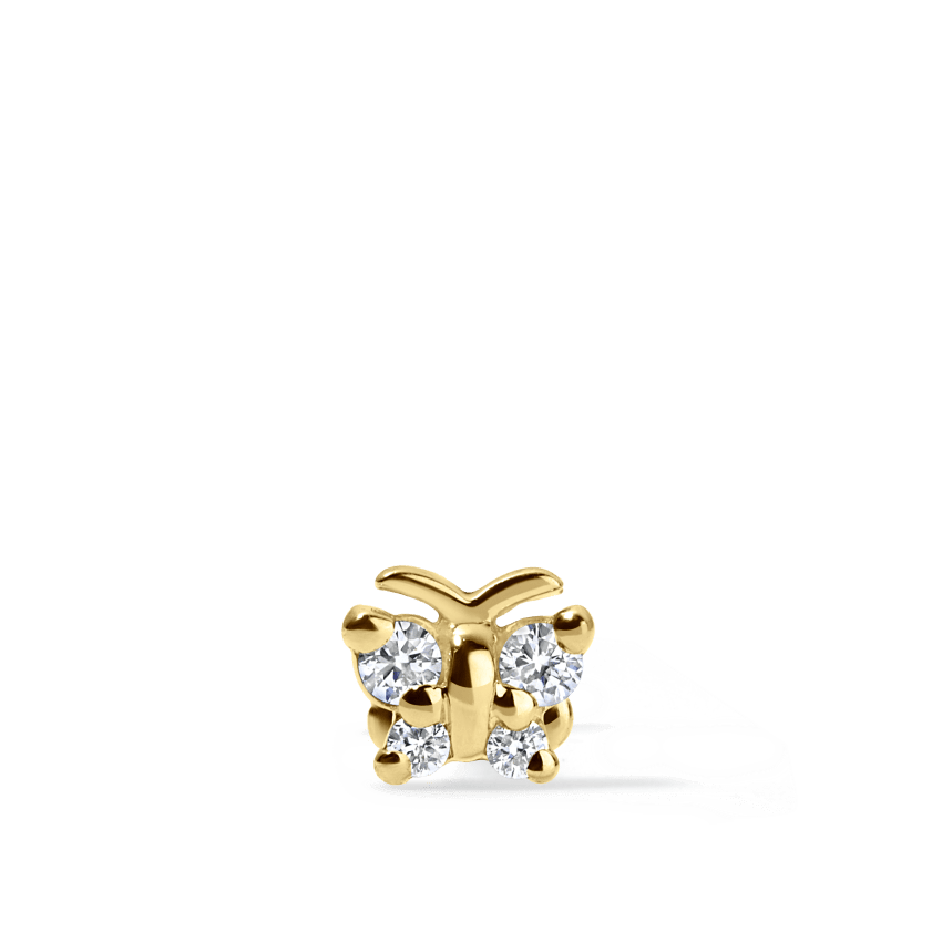 Diamond Butterfly Stud Earring