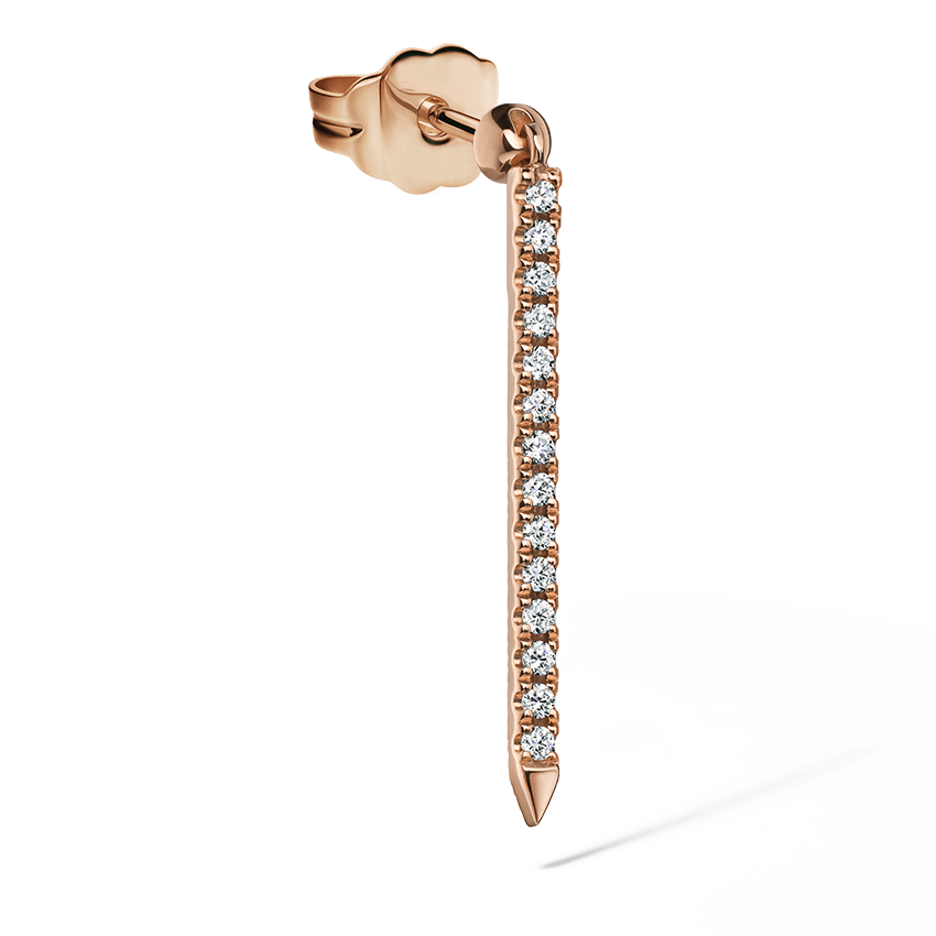Diamond Eternity Bar Charm Stud Earring