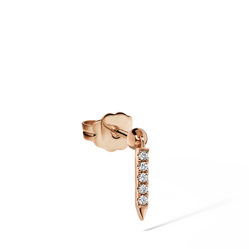Diamond Eternity Bar Charm Stud Earring