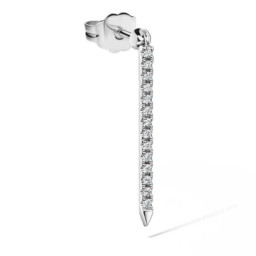 Diamond Eternity Bar Charm Stud Earring